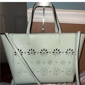 Kate Spade Elizabeth Faye Mint Splash Tote with Cross Body Shoulder Strap